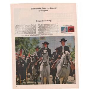 Spain National Tourism Advertisement Vintage 1965 Horse Iberia Travel Vacation